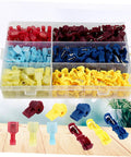 Badass 200 Piece Premium Heat Shrink Wire Terminal Kit Waterproof Marine Auto Crimp Weather Pack Connectors Sealed Polyolefin Color Coded Insulation Blocks With Hot Melt Glue Sealant For Vehicle Wiring And Boat Repair, assorted terminals in organizer