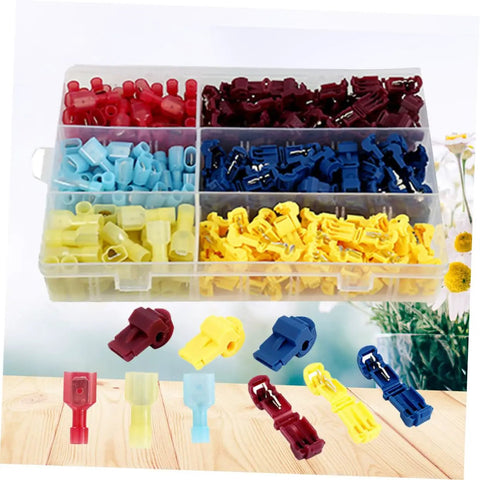 Badass 200 Piece Premium Heat Shrink Wire Terminal Kit Waterproof Marine Auto Crimp Weather Pack Connectors Sealed Polyolefin Color Coded Insulation Blocks With Hot Melt Glue Sealant For Vehicle Wiring And Boat Repair, assorted terminals in organizer
