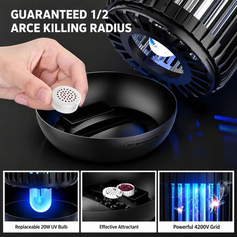 Powerful Indoor Outdoor Bug Zapper With 20W UV Light Mosquito Traps And 4200V Grid for Patio Garage Backyard Porch