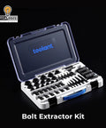 46 Piece Impact Bolt Extractor Kit For Stripped Bolts And Damaged Screws Bolt And Nut Remover Socket Tool Set in open case