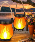 Two Pack Solar Flame Lantern Lights With Flickering Flame Effect For A Lit Outdoor Look Outdoor Hanging Lanterns Waterproof