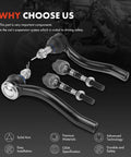 Infiniti Front Inner And Outer Tie Rod End Kit Replacement For Precise Steering And Even Tire Wear Reduction Direct Fit Front Suspension Upgrade For EX35 EX37 G37 M35 M45 Q50 AWD Models, 4-piece set