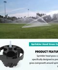 3.5 Inch Sprinkler Head Grass Cutter Trimmer For Lawn Care, Prevents Overgrowth, Black 3.5 in Head Front View