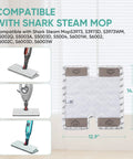 BIHARNT 2-pack steam mop pads for Shark Genius, white diamond-quilted surface
Side view: pad attached to grey steam mop head
Close-up of white diamond-quilted steam mop pad texture
Flat view showing 14.1 by 12.9 inches, Shark Genius compatible steam mop pad