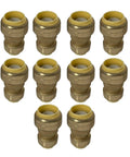Pack Of Ten Three Quarter Inch By One Half Inch Push Fit Reducer Couplings For Copper CPVC And PEX Pipes Quick No Solder Clamps Or Glue