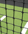 Close-up of heavy duty HDPP netting from Two Piece Baseball Batting Cage Net Set with Pro Grade, high velocity practice.