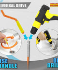 Kick Stubborn Sink Clogs Fast With This Heavy Duty Flexible Drain Snake Featuring A Universal Drill Coupler And Manual Grip Plus Three Replacement Wands For No Hassle Home Maintenance, showing flexible wands and drill.