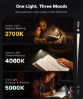 Rechargeable Clip-On Reading Light With 3 Color Temperatures And Stepless Dimming, Eye Friendly LED Bedside Light With Memory