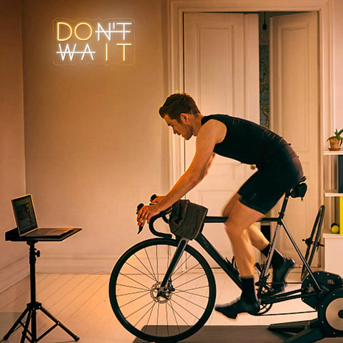 Cyclist with Don't Wait LED Neon Sign Wall Decor Do It Neon Light USB Powered Adjustable Brightness