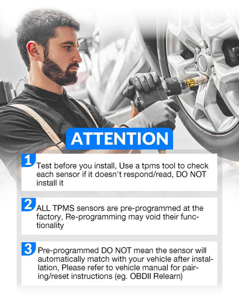 Plug And Play Pre Programmed TPMS Tire Pressure Sensor Kit For Toyota Prius Corolla Camry RAV4 4Runner Tacoma Tundra Lexus IS ES GX HS Scion 315MHz Fitment Set Of Four, mechanic testing wheel sensor