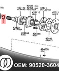 Diagram of a Rear Axle Shaft Snap Ring Set For Toyota 4Runner 1984 Through 2002 Pickup 1979 Through 1995 T100 Tacoma 1995 Through 2004