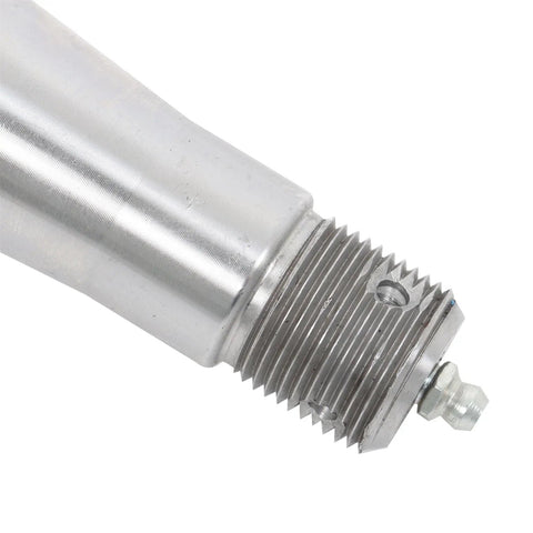 Close-up of spindle end from 5 Lug 4.5 Inch Trailer Hub Kit With Round 84 Spindle, 8.25 Inch Overall Length, 3500 Lb Capacity