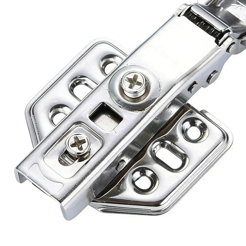 Stainless Steel Soft Close Cabinet Hinges For Concealed Overlay Doors Quiet Smooth Close No Slam Easy Install, polished hinge close-up