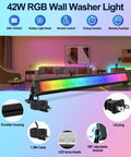 42W RGBW Wall Washer Lights IP66 Waterproof With Remote Control 3350 Lumen Color Changing Wash Flood Bar For Stage Party