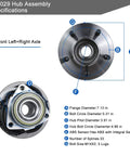 Diagram of Beefy Front Wheel Hub And Bearing Assembly 515029 with specifications for 4x4 Ford F-150 2000-2003 and Heritage 2004.
