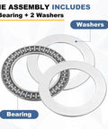Thrust Needle Bearing Set With Eight Washers 35Mm Inner Dia 52Mm Outer Dia 4Mm Thick Chrome Steel Needle Rollers With Steel Cage