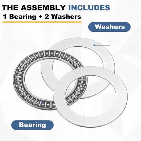 Thrust Needle Bearing Set With Eight Washers 35Mm Inner Dia 52Mm Outer Dia 4Mm Thick Chrome Steel Needle Rollers With Steel Cage