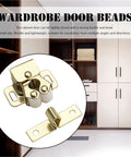 Double Roller Cabinet Catch Kit 40 Pack Solid Brass Adjustable Spring Ball Latch with Strike Plate in silver, two-piece design