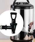 Total Hype Tea Bucket Tap And Outdoor Water Spigot For Coffee Barrels Built Legit Tough, black polypropylene spigot on coffee barrel.
