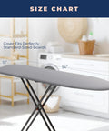 Extra Thick Ironing Board Cover And Pad With Four Layer Padding, Heavy Duty, Silver Coated Nonstick Surface, 15x54 Inches