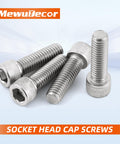 Top Rated M4 Socket Head Cap Screws 25 Millimeter Long Stainless Steel 304 With Allen Hex Drive Full Machine Thread 50 Pack in silver finish