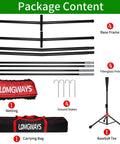 Portable 7x7 Baseball Practice Net For Batting Hitting And Pitching package contents including steel frame, poles, and carry bag
