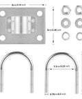 Mounting bracket and U-bolts for Waterproof 5.8dBi 915MHz Fiberglass Antenna With 20Ft Extension Cable, includes nuts and washers.