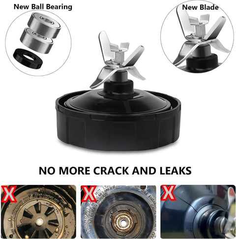 Premium Blender Blade Replacement 6 Fin Beefed Up Stainless Steel With Food Grade Plastic For Smoothie Cups And Leakproof Sealing