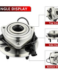 Front Wheel Hub And Bearing Assembly For Jeep Wrangler 2007 2016 With Five Lugs And ABS Direct Fit Replacement, multi-angle view