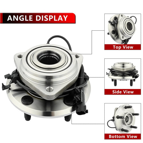 Front Wheel Hub And Bearing Kit For Jeep Wrangler 2007 To 2016, 5 Lug With ABS, 2 Piece Set For Driver And Passenger Sides multiple angles