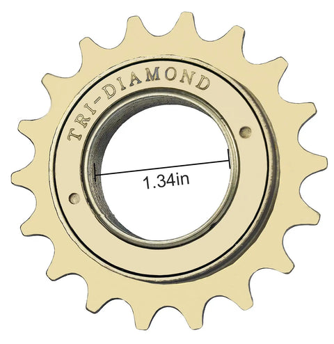 Single Speed 18T Bicycle Freewheel For Half Inch By Eighth Inch Chains With Threaded Freehub Durable Steel Replacement Part, front view.