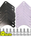 Heavy Duty Carbon Steel Shelf Angles Bracket Set, 10 triangular corner plates, screws, nuts, durable support for shelves