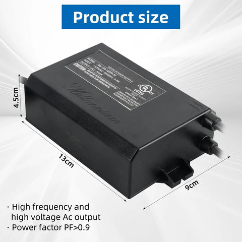 High Voltage Neon Sign Transformer Power Supply 8kV 30mA Solid State UL Listed, dimensions 13cm x 9cm x 4.5cm