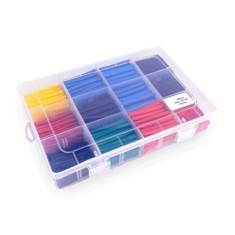 Heat Shrink Tubing Kit 2 To 1 Shrink Ratio 45mm Cable Sleeve Flame Retardant Polyolefin 560 Pieces In 5 Colors And 12 Sizes With Storage Box