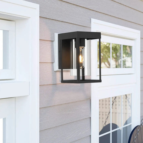 2-Pack Black Outdoor Wall Light Fixtures Exterior Wall Lantern Sconce For Porch And Patio, 9-Inch Tall Wall Mount