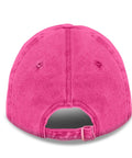 Back view of Im Sexy And I Tow It Vintage Funny Camping RV Camper Truck Hat in rose red, adjustable strap, breathable fabric.