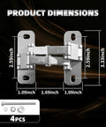 Beefy Heavy Duty Stainless Steel Trap Door Gate Hinges 180 Degree Swing Weld On Mount dimensions shown in image