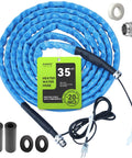 RVMATE heated RV water hose, 35 ft, blue coil with thermostat and metal fittings