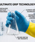 Heavy Duty 20 Mil Neoprene Latex Blend Work Gloves With Knockout Non Slip Palm Grip and Cozy Cotton Flock Lining For Tough As Nails Industrial Jobs And Reliable Chemical Safety Handling Large, gripping a flask.