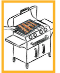 Heavy Duty Porcelain Air Fry Bake and Broil Pan Set, 16 By 12.75 Inch, Drains Grease on outdoor grill illustration