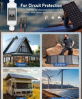 Rugged Outdoor Solar Panel Disconnect Switch 30A 2-Pole DC Circuit Breaker Non-Polarized 12V-400V IP65 Waterproof AC Disconnect Box