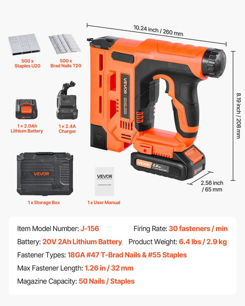 Real Deal Power Tool For Weekend Warriors Knocking Out Home Builds This Cordless 2 In 1 Brad Nailer And Staple Gun showcasing 20V model with battery and nails.