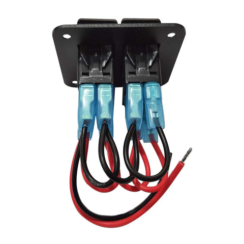 Rear view of 12-24V Boat Switch Panel Illuminated Rocker Switch Aluminum Prewired Dash Panel with prewired connections.