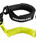 High Visibility Tigershark Pro Floaty Wristband Lanyard With Neon Yellow Quick Cord Swivel Clip And End Key Marine Grade Webbing Neoprene And Velcro Black Yellow Colorway For Universal Watercraft Use And Easy Safety Access