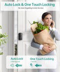 Smart Front Door Lock With Fingerprint And Bluetooth Deadbolt Keypad Entry App Control And Alexa Compatibility Auto Lock