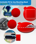 Four Pack 2.2 Inch Round Double Sided Adhesive Pads For Dash Cams And GPS Mounts, customizable fit display with scissors cutting pad