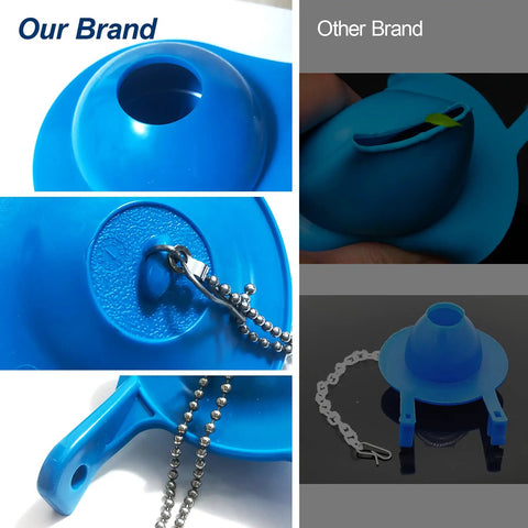 Comparison of Two Pack 3 Inch Toilet Flapper Replacement Kit With Stainless Chain And Rubber Seal, No Tools Needed