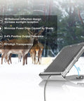 Beefy 12V Solar Panel For Deer Feeder Waterproof Battery Charger with mounting bracket and alligator clips, angled outdoor setup.