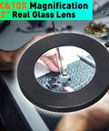 Dual 5X And 10X Magnifying Desk Lamp With Light magnifies small electronics for precise PCB work