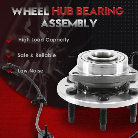 Cadillac Escalade Front Wheel Hub Bearing Assembly With ABS 3 Bolt Flange 6 Lug For 2002-2006 Escalade EXT And ESV